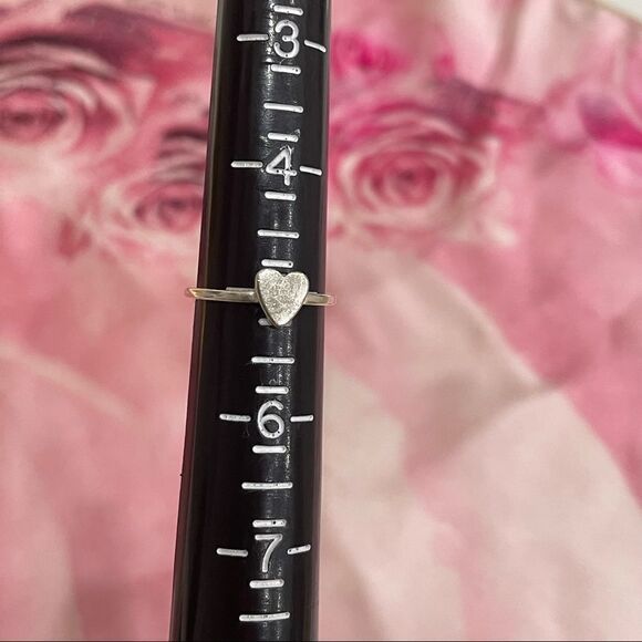 VERAMEAT HEART FILLED IN Sterling silver Ring Stackable Designer Valentine’s Day - Picture 4 of 8